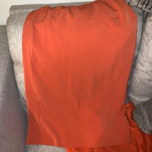 Orange pencil skirt